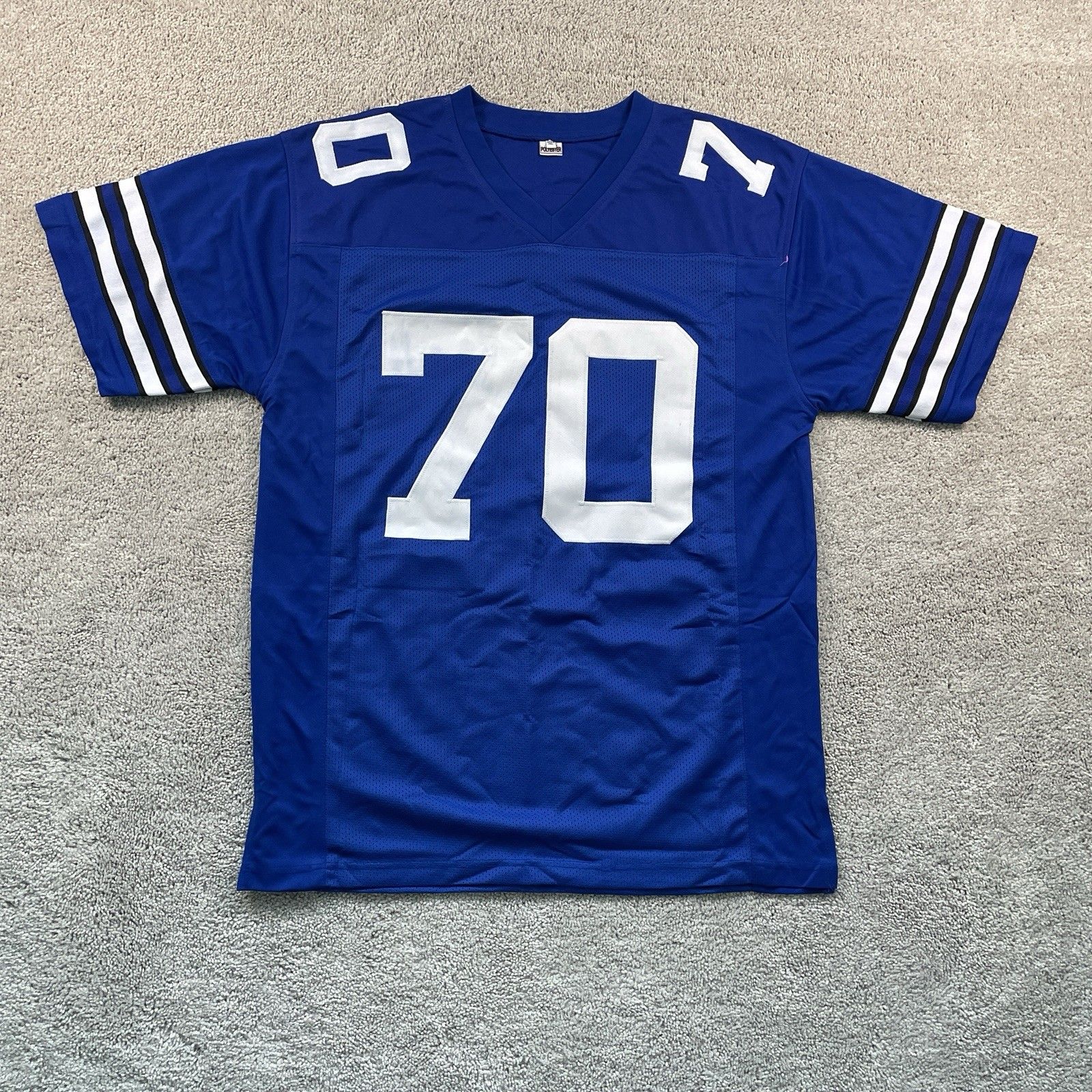 Unsigned Custom Sewn Stitched Rayfield Wright Blue Jersey Xl